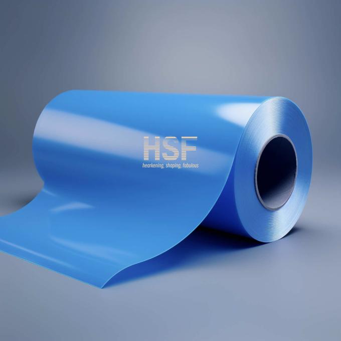 80Î¼m Blue Cast Polypropylene Film product sample showing vivid blue coloration and smooth surface texture